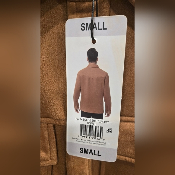 NWT Frye Men's Brown Faux Suede Jacket - Picture 6 of 8